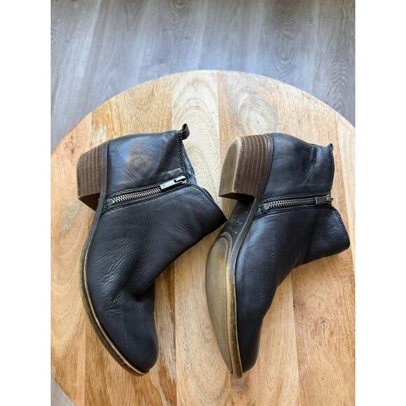 Lucky Brand Leather Basil Ankle Booties, Women's size 8.5, Black - Picture 3 of 8